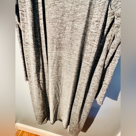 Women’s Hello Mello small Long Cardigan, blue gray color. 42.5 in length - Picture 4 of 5